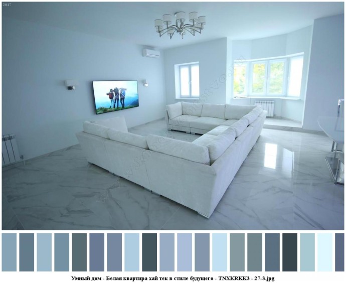 Умный дом - белая квартира хай тек в стиле будущего для съемок 4