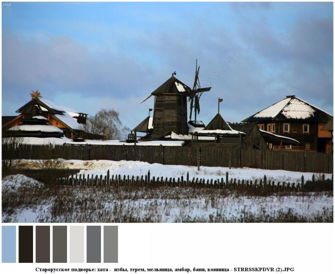 Старорусское подворье: хата - избы, терем, мельница, амбар, баня, конница для съемок 4