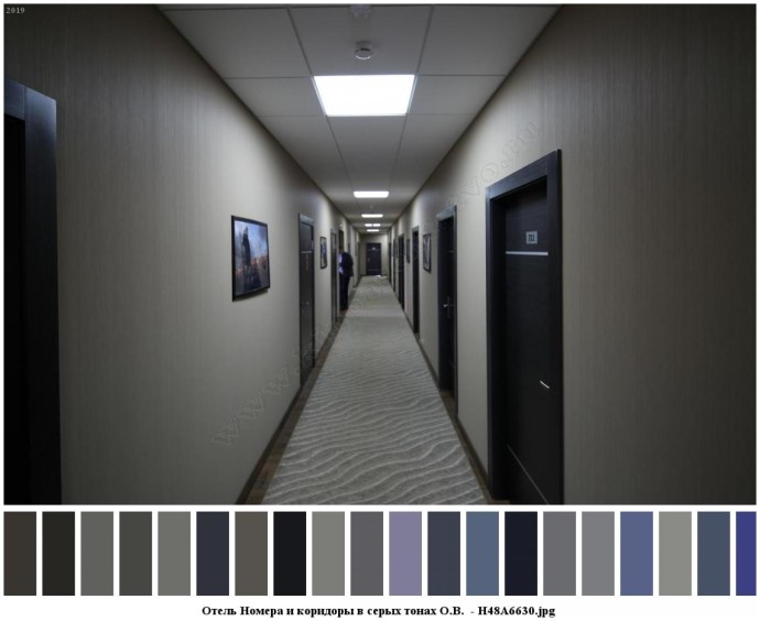 Отель номера и коридоры в серых тонах о.в. для съемок 0