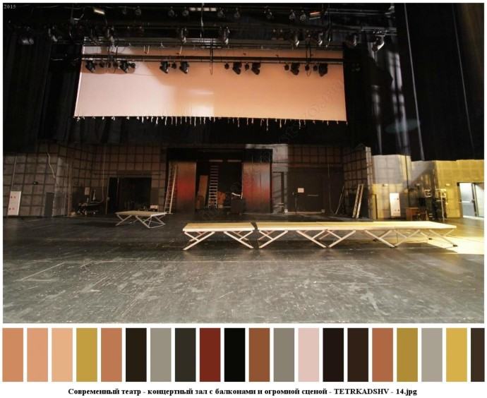 Современный театр - концертный зал с балконами и огромной сценой для съемок 13