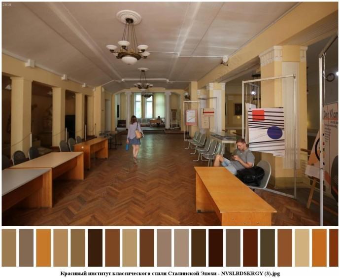 Красивый институт классического стиля сталинской эпохи для съемок 2