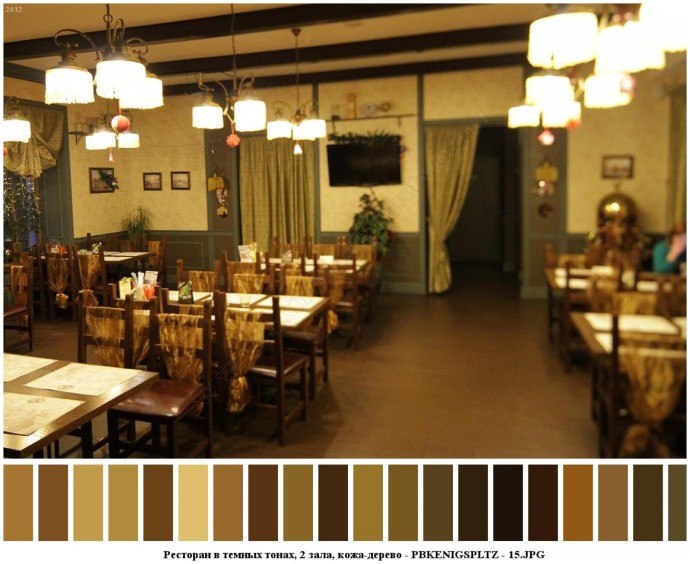 Ресторан в темных тонах, 2 зала, кожа-дерево для съемок 14